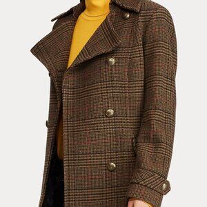 Ralph Lauren Gun Check Wool-Blend Coat